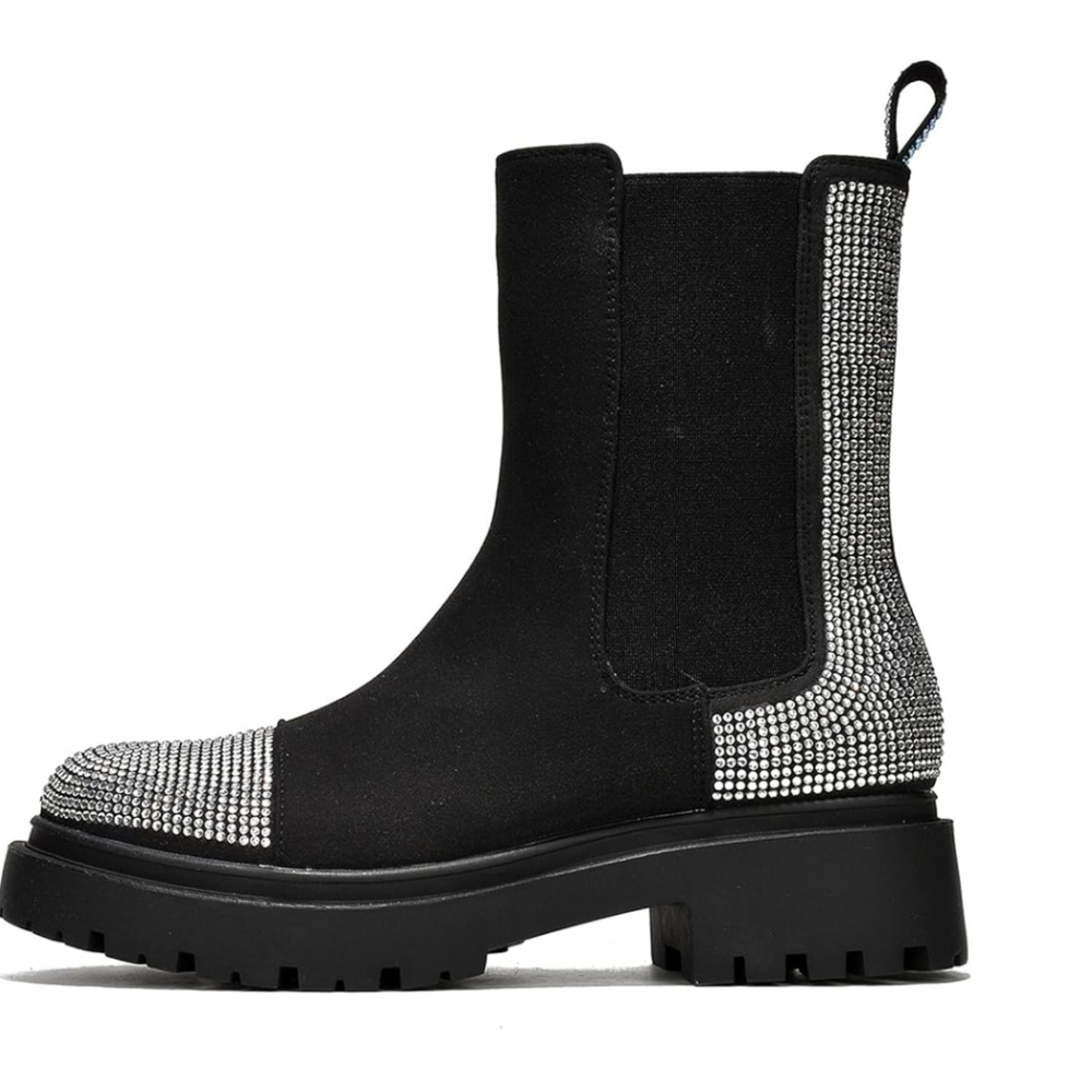 Cape Robbin Nineo Black Rhinestone Chelsea Boots Women Size 7 - Picture 8 of 10